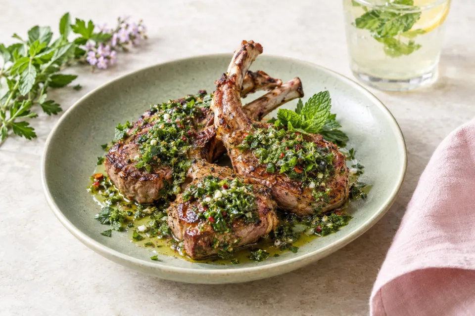 Lamb Loin Chops with Mint Chimichurri