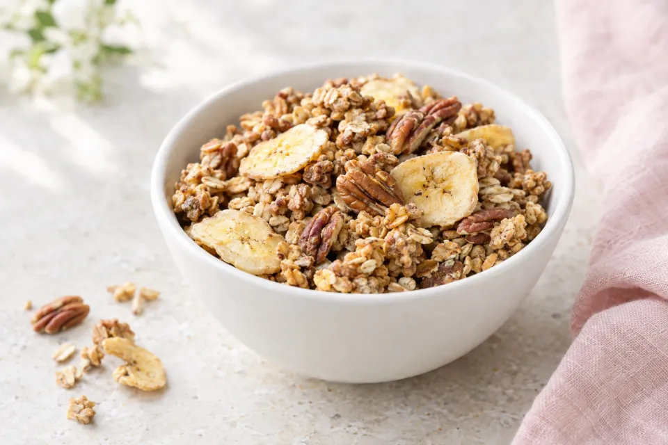 No Sugar Added Banana Nut Granola