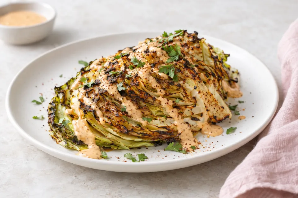 Blackened Cabbage with Chipotle Mayo