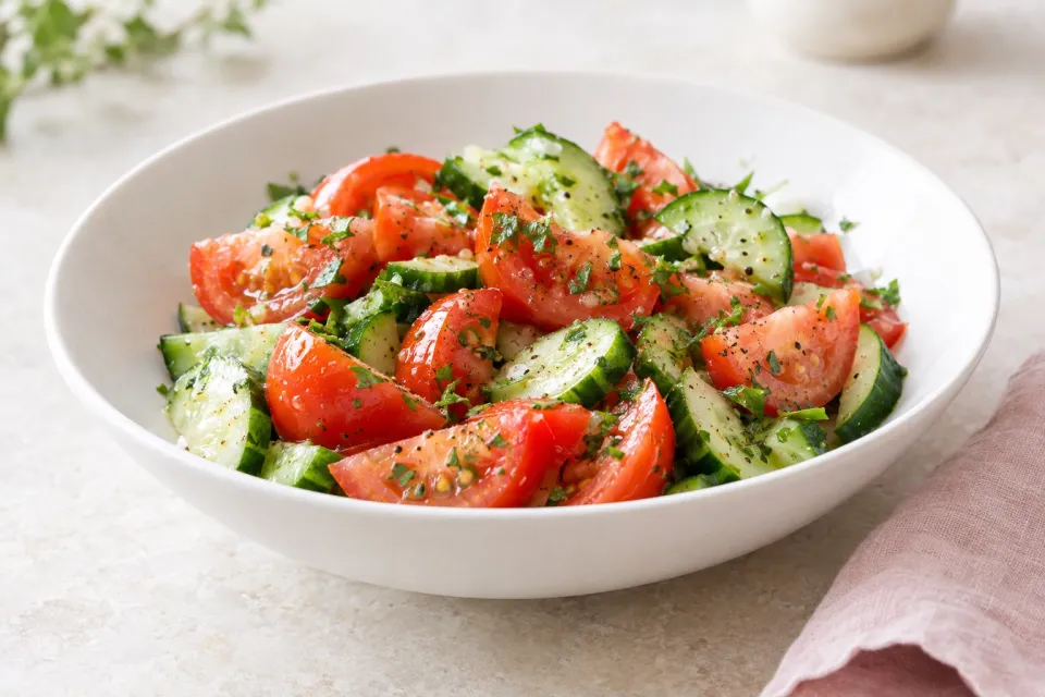 Simple Tomato Cucumber Salad