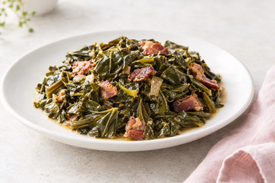 Beer Braised Collard Greens