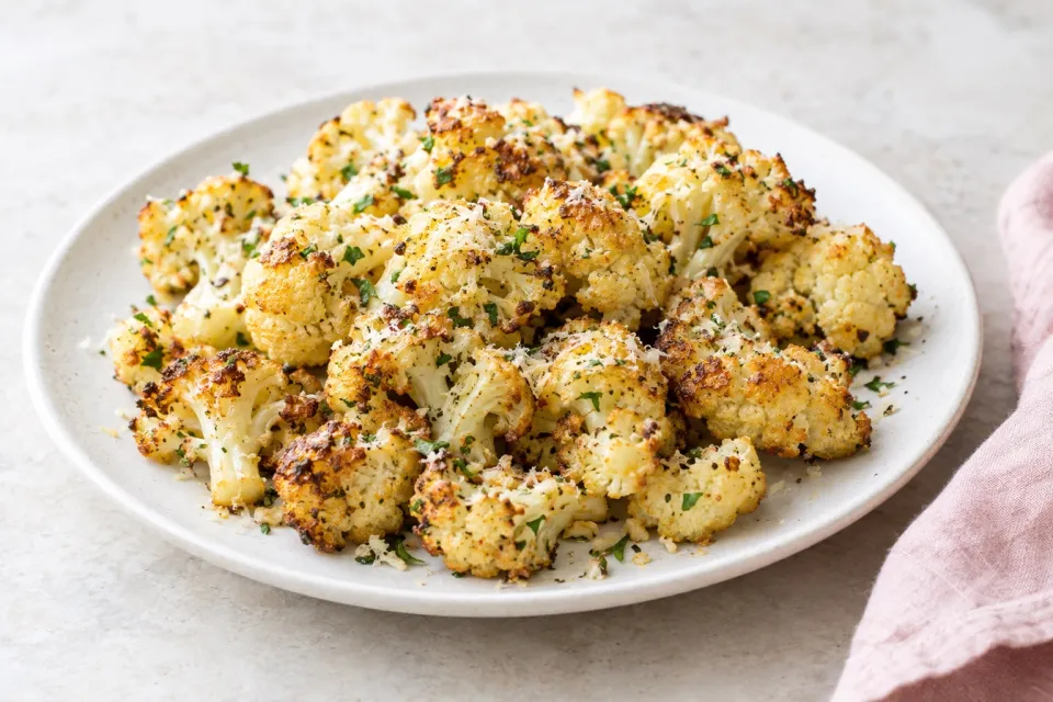 Garlic Parmesan Roasted Cauliflower