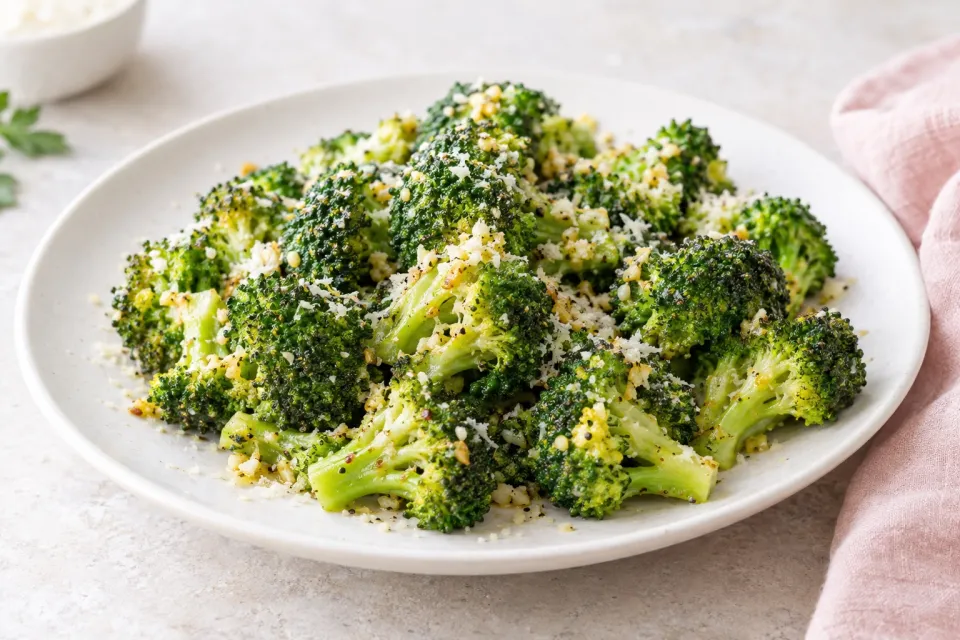 Quick Garlic Parmesan Broccoli