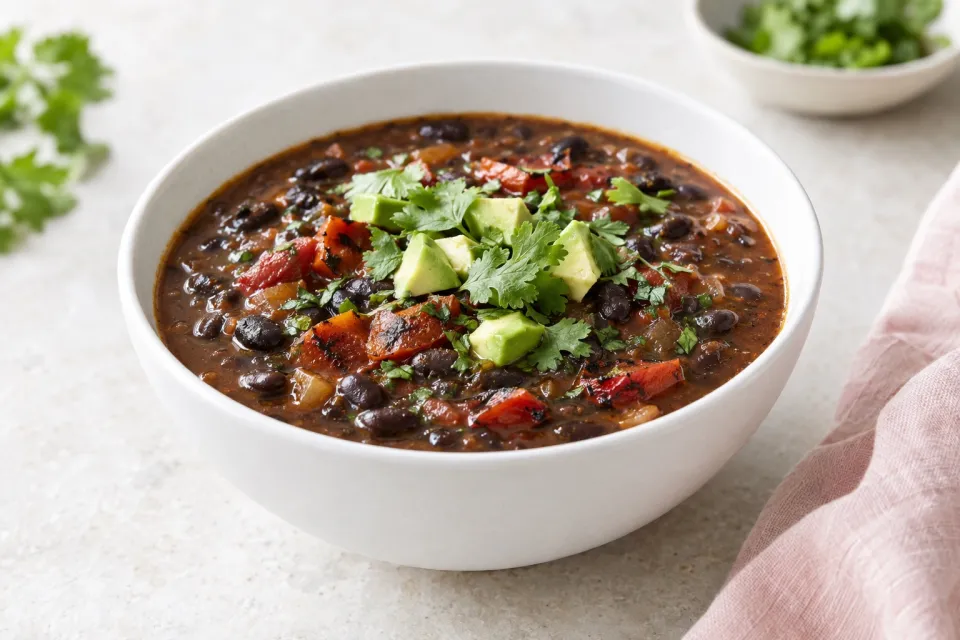 Black Bean and Roasted Salsa Soup