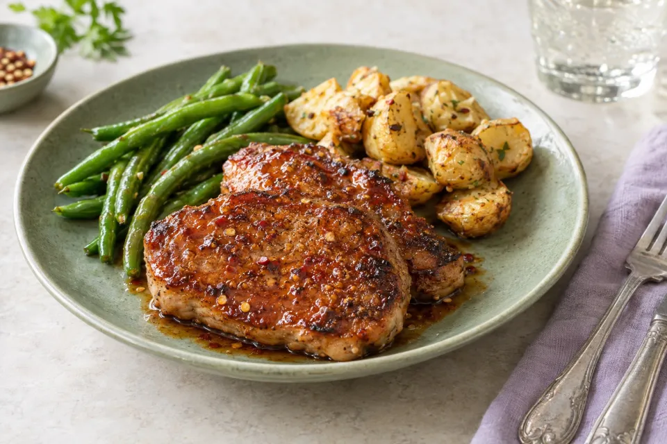 Sweet and Spicy Glazed Pork Chops
