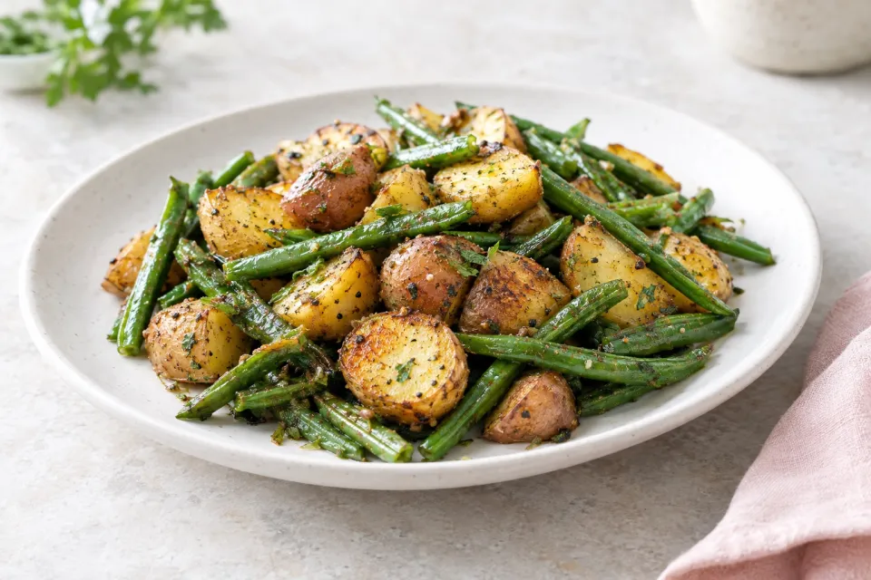 Skillet Potatoes and Green Beans