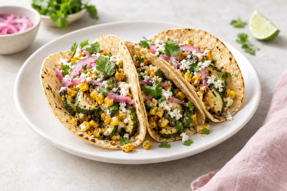 Roasted Corn & Zucchini Tacos