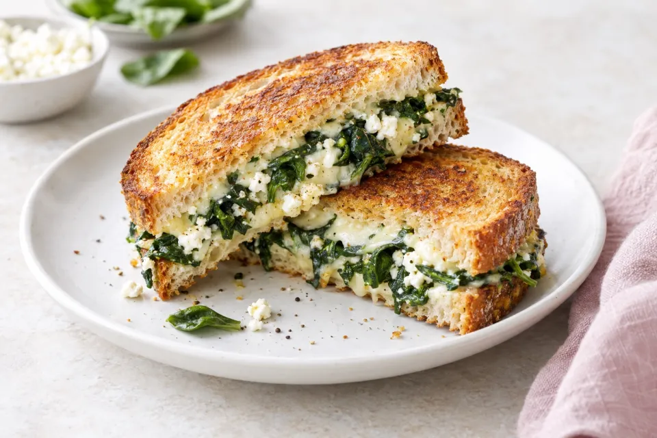 Spinach Feta Grilled Cheese
