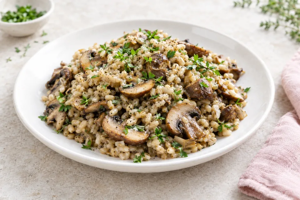Baked Barley with Mushrooms