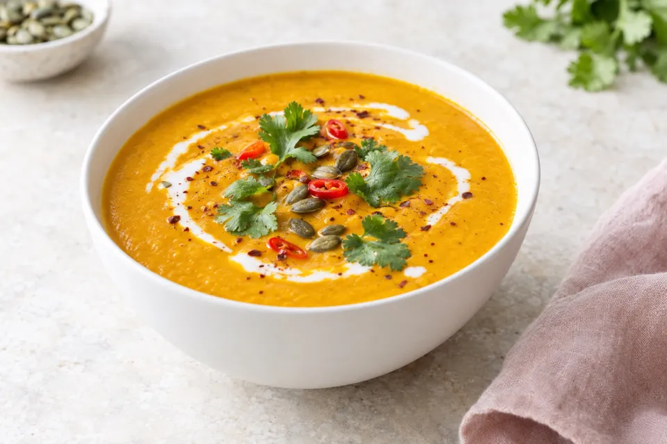Spicy Coconut and Pumpkin Soup