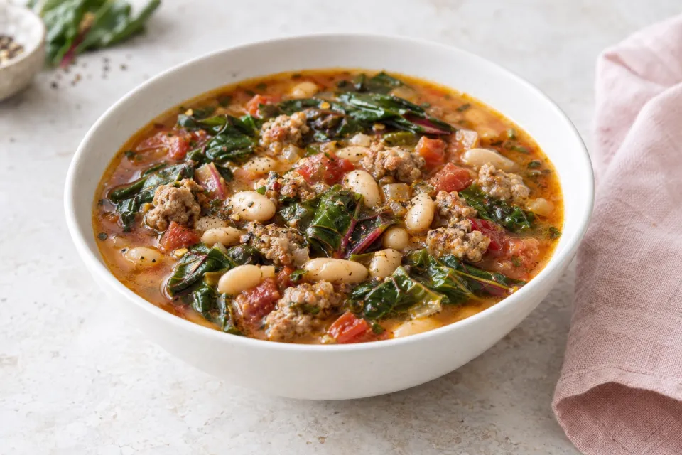Italian Sausage and Bean Soup with Chard