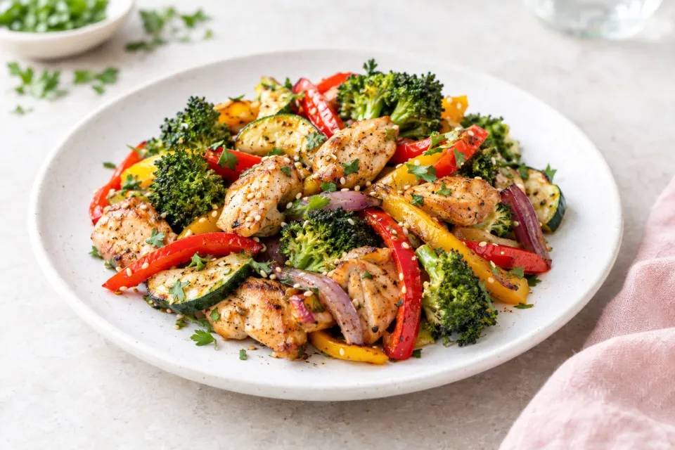 Low-Carb Chicken Stir-Fry Sheet Pan Meal