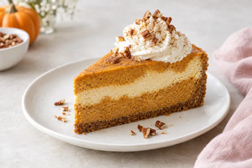Low-Sugar Layered Pumpkin Cheesecake