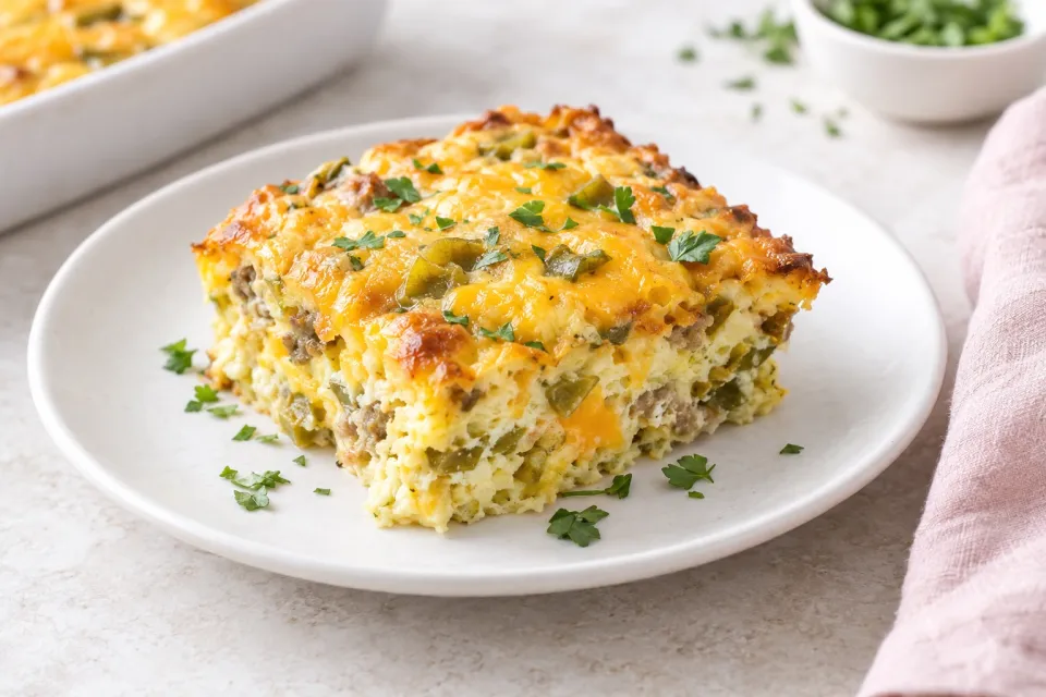 Bobbi’s Low-Carb Breakfast Casserole with Egg, Cheese, and Green Chiles