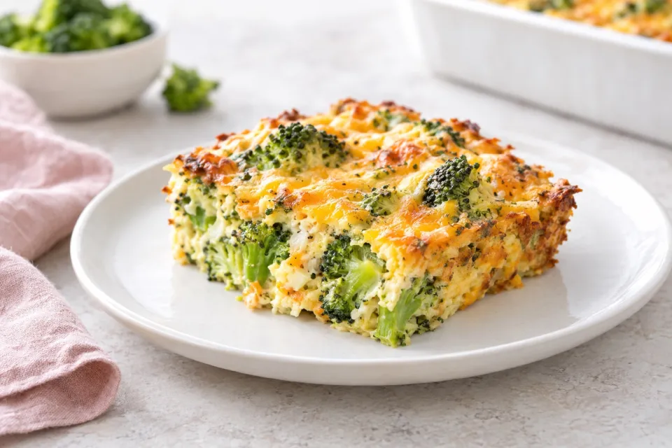 Low-Carb Broccoli Cheese Breakfast Casserole