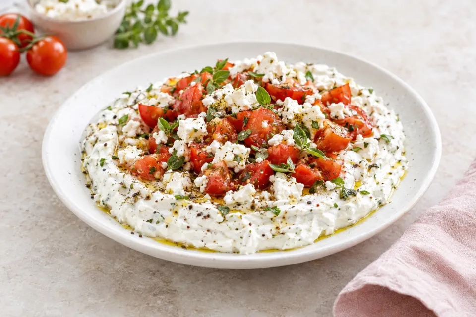 Amazingly Easy Greek Dip with Tomatoes and Feta