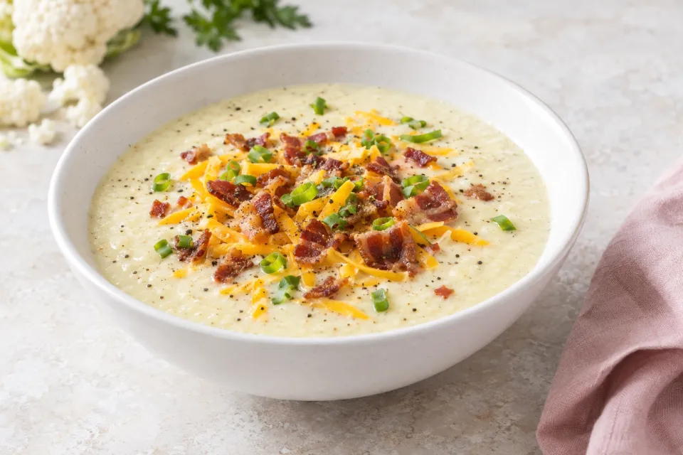 Instant Pot Low-Carb Loaded Cauliflower Soup