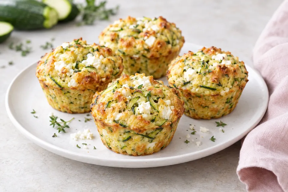 Low-Carb Gluten-Free Breakfast Muffins with Zucchini and Feta
