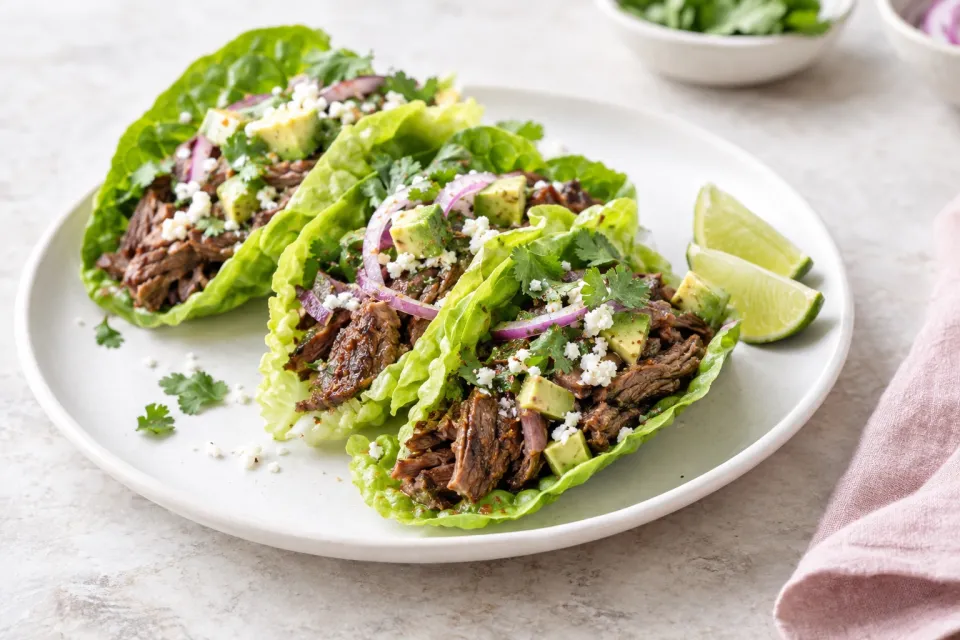 Pressure Cooker Low-Carb Flank Steak Tacos