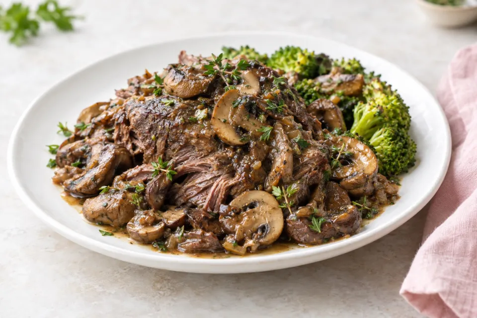 Low-Carb Slow Cooker Mushroom Lover’s Pot Roast