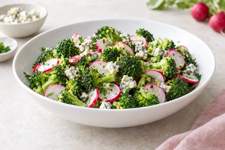 Easy Broccoli and Radish Low-Carb Salad with Gorgonzola