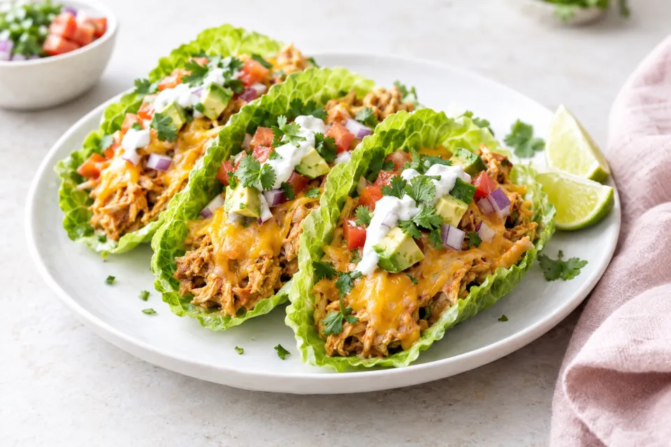 Instant Pot Low-Carb Cheesy Chicken Tacos