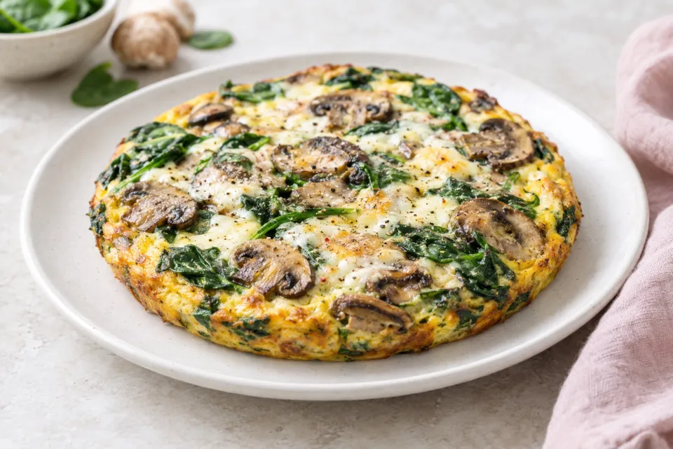 Mushroom Lover's Frittata with Spinach and Cheese