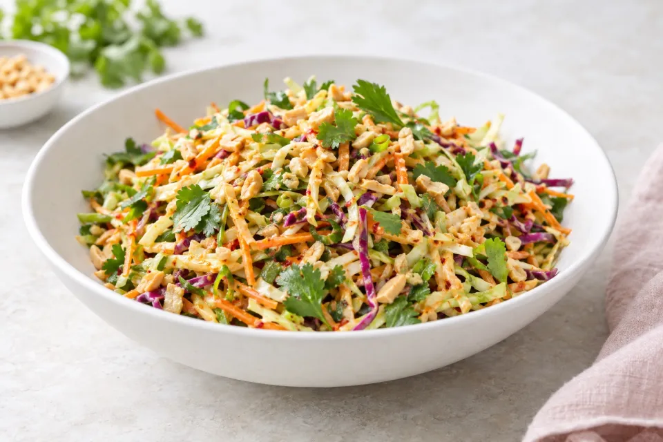 Low-Carb Spicy Cilantro-Peanut Slaw