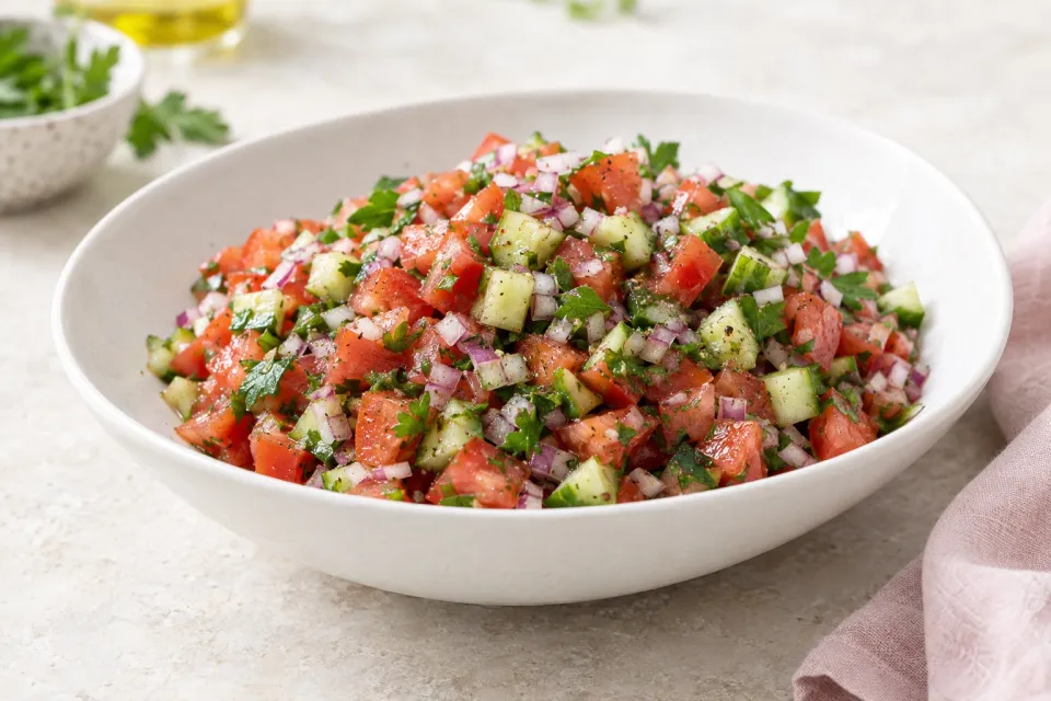 Middle Eastern Tomato Salad or Salad Shirazi
