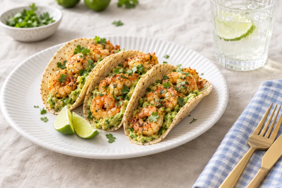 Low-Carb Shrimp and Avocado Tacos