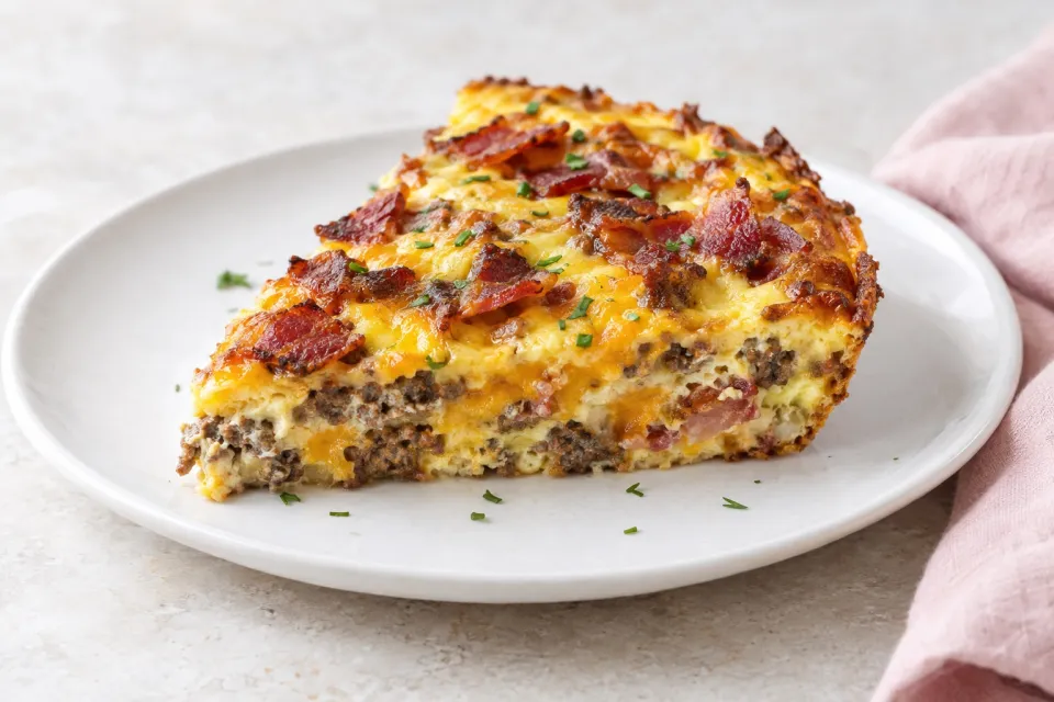 Bacon Cheeseburger Keto Breakfast Quiche