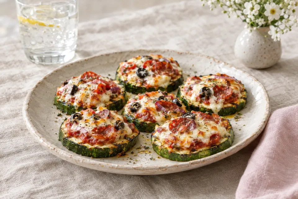 Grilled Zucchini Pizza Slices