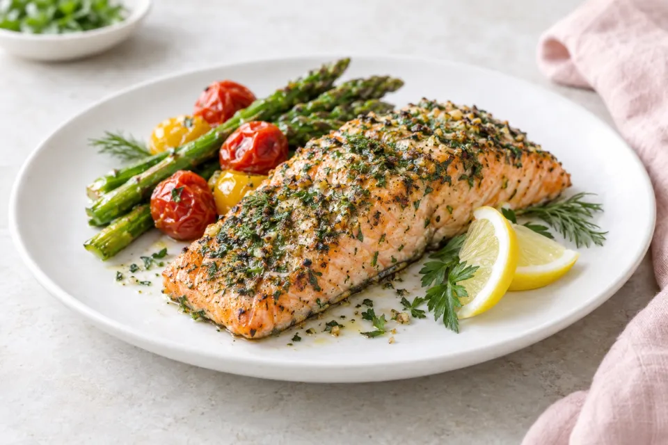 Herb-Encrusted Grilled Salmon