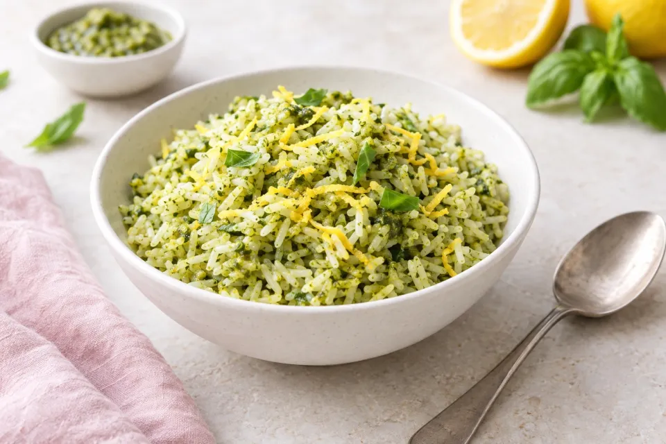 Easy Pesto Lemon Rice