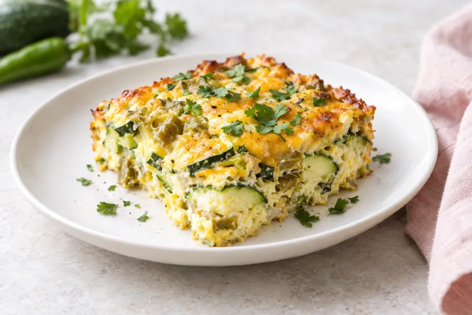 Low-Carb Zucchini and Green Chile Breakfast Casserole