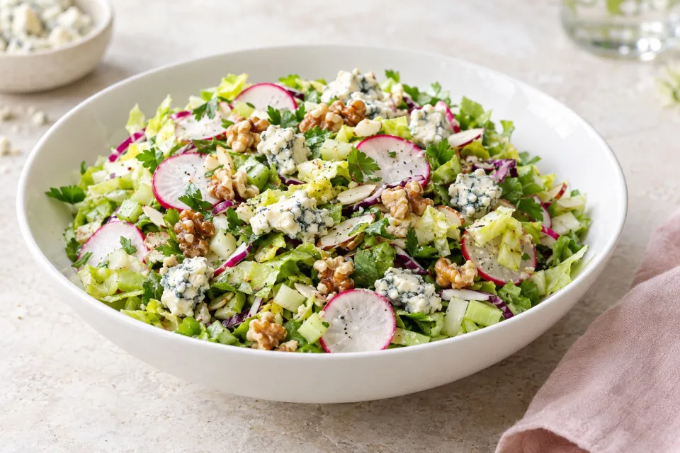 Crunchy Chopped Salad with Gorgonzola and Radishes