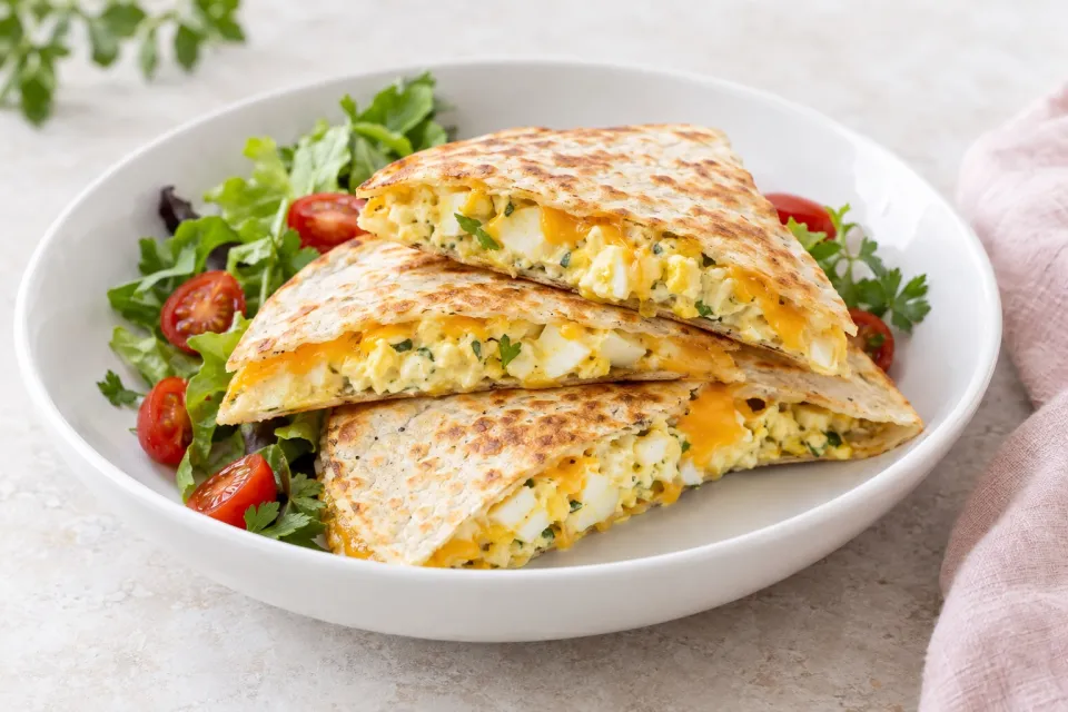 Low-Carb Egg Salad and Cheese Quesadillas