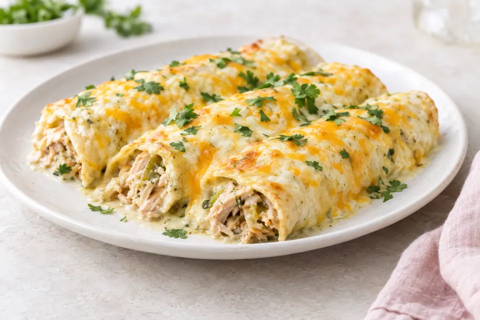 Creamy Cheesy Turkey Enchiladas