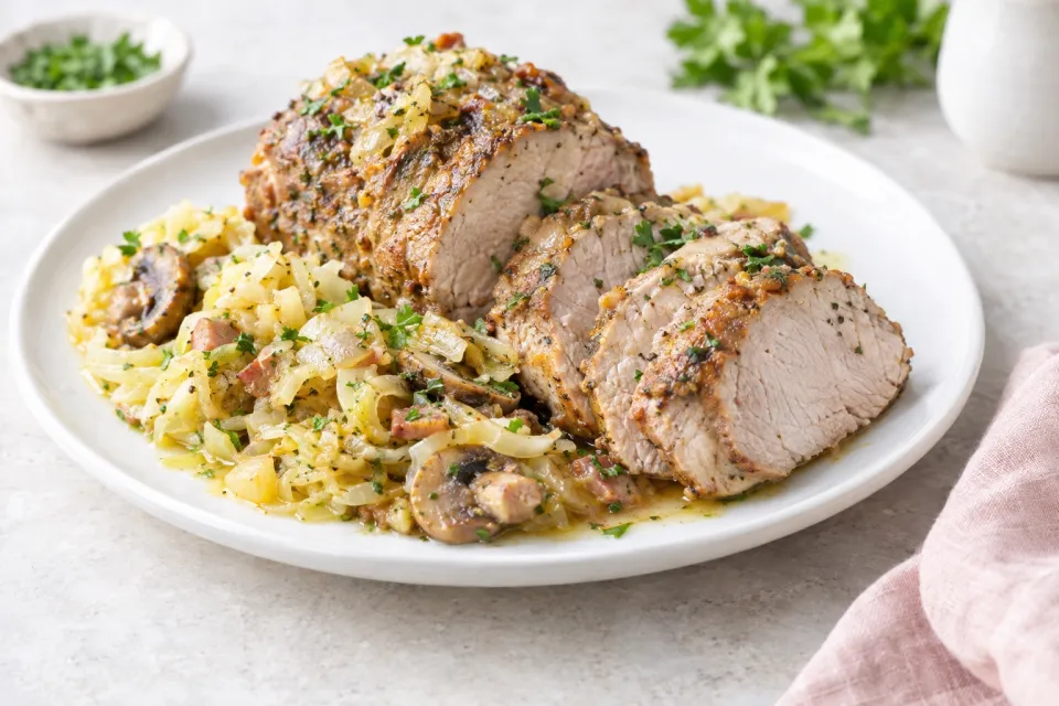 Slow Cooker Low-Carb Bavarian Pork Sirloin Tip Roast