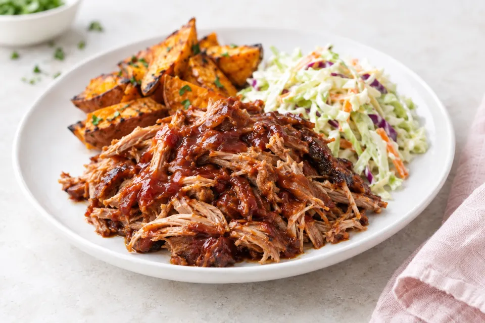 Slow Cooker Pulled Pork with Low-Sugar Barbecue Sauce