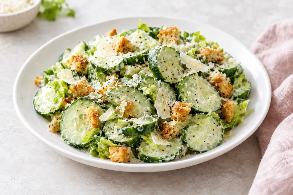 Easy Low-Carb Cucumbers Caesar
