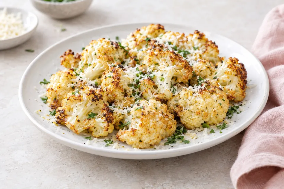 Roasted Cauliflower with Parmesan