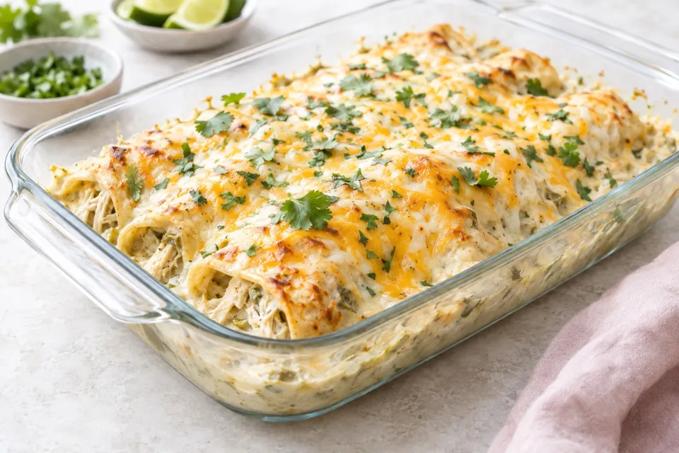 Low-Carb Slow Cooker Sour Cream Chicken Enchiladas