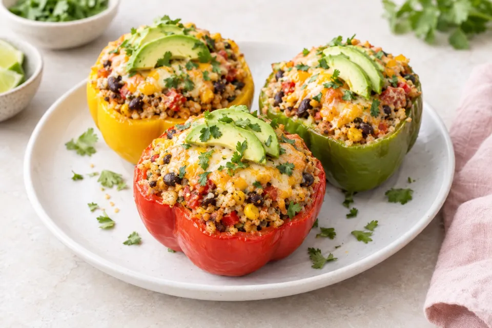 Low-Carb Cauliflower Rice Southwestern Stuffed Peppers