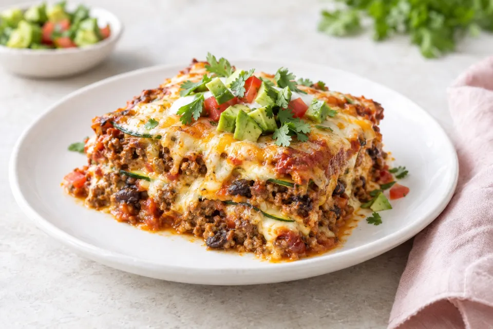 Slow Cooker Low-Carb Mexican Lasagna Casserole