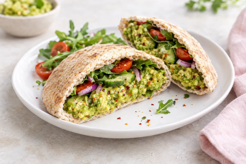 Easy Spicy Avocado in Low-Carb Pita Bread