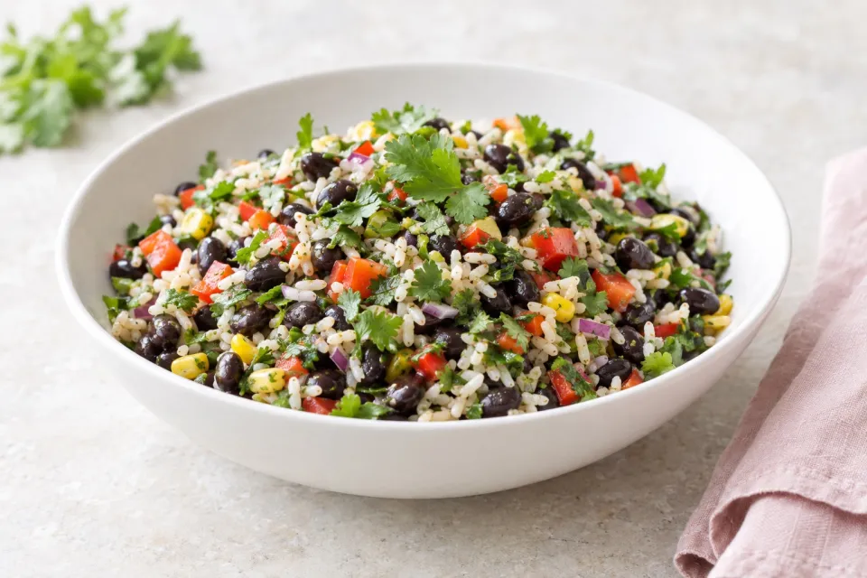 Black Bean, Rice, and Cilantro Salad