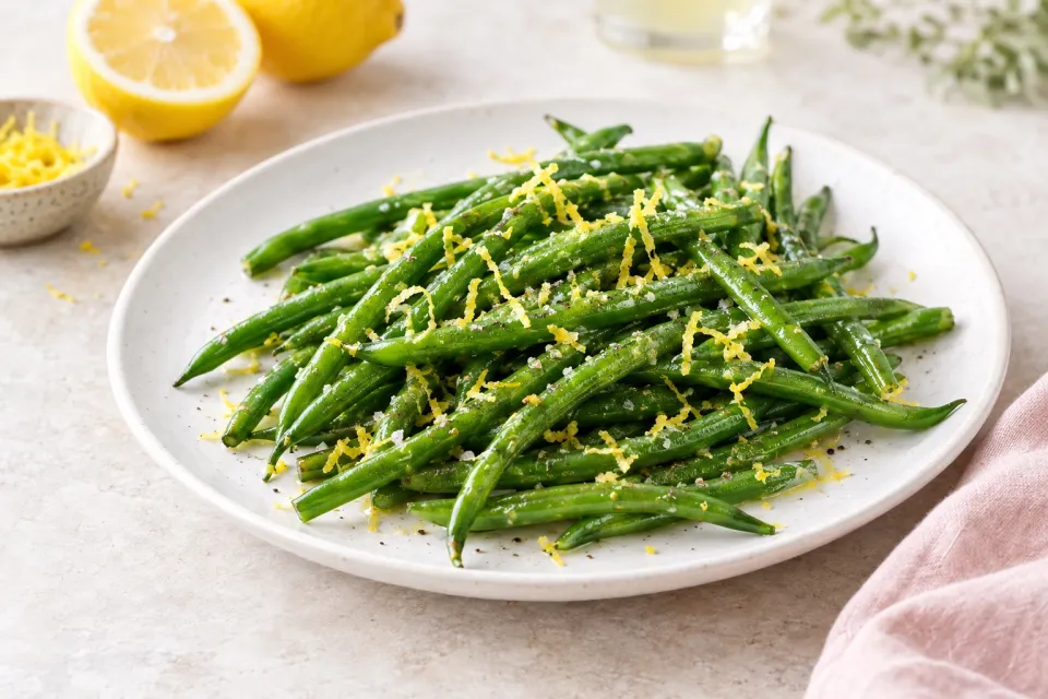 Lemony Green Beans with Lemon Juice and Lemon Zest