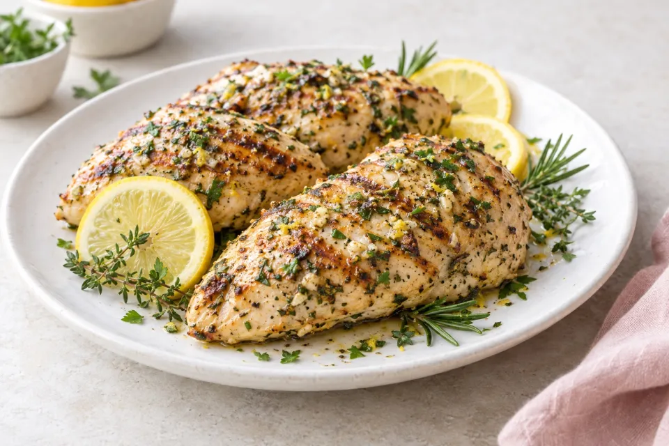 Garlic, Lemon, and Herb Grilled Chicken Breasts