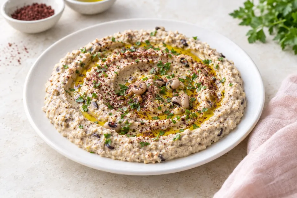 Black-Eyed Pea Hummus with Olive Oil and Sumac
